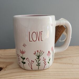 Rae Dunn Floral Ceramic Love Mug NWT